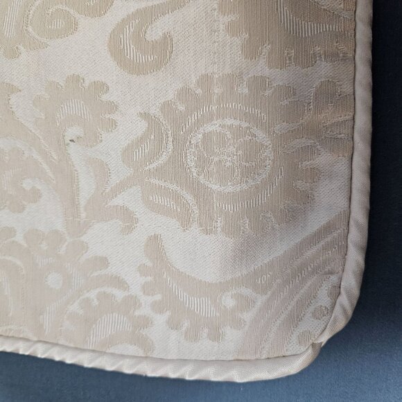 Floral Embroidered Decorative Pillow Cover Sham Case Queen Ivory Cream Set 21x33 - Picture 5 of 10